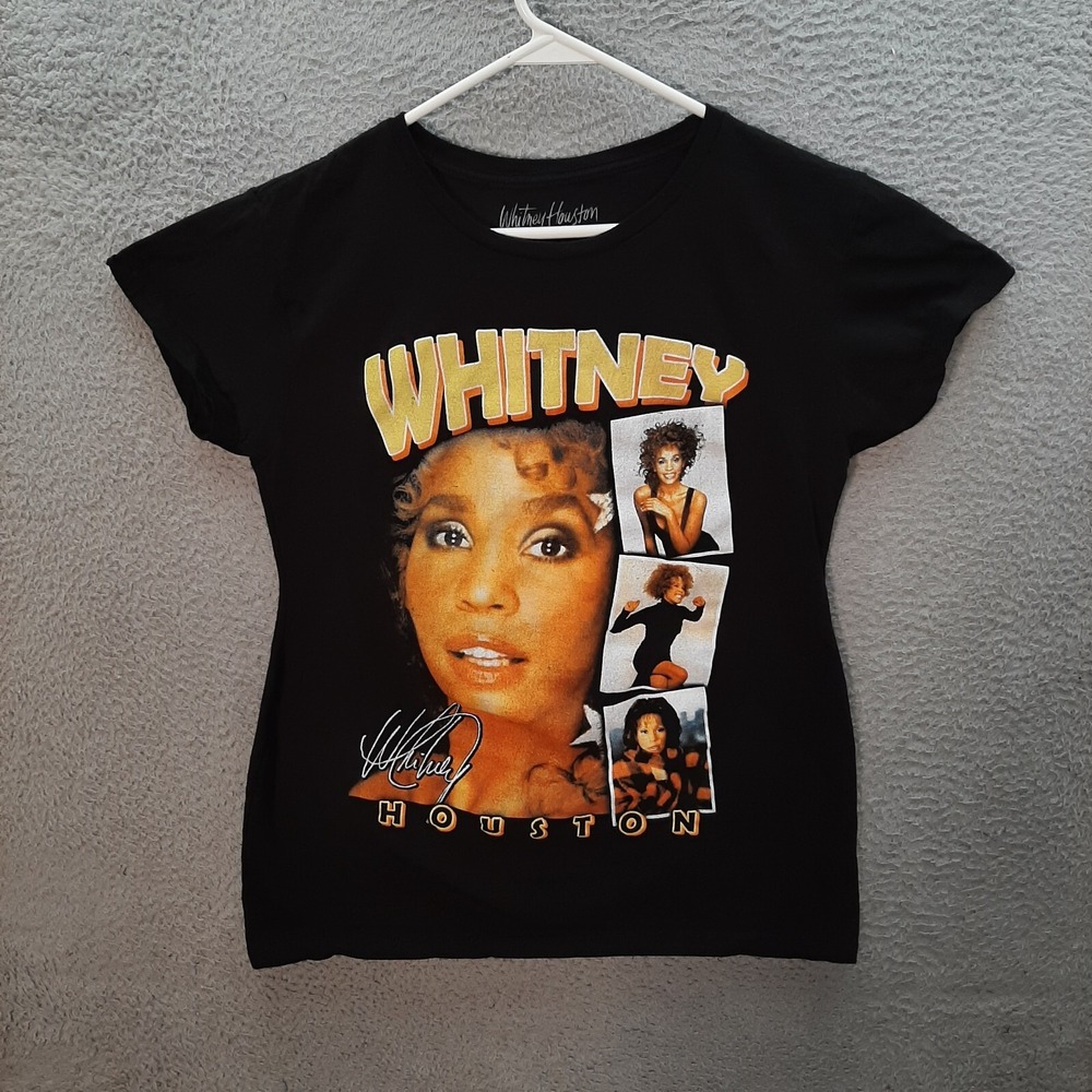 Whitney Houston Shirt Womens 1X‎ Black Dance Pop R&B Gospel Music Graphic Tee